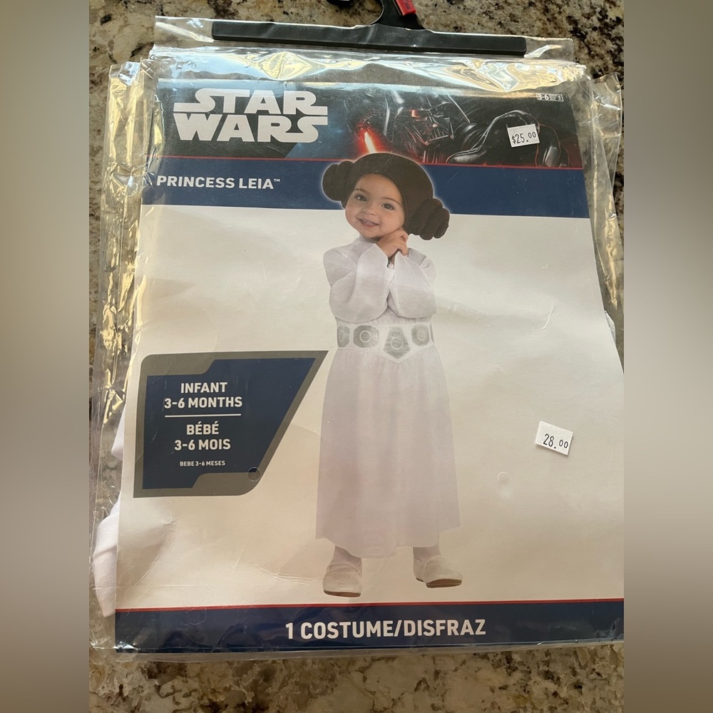Star Wars Infant Princess Leia Costume with White and Silver.